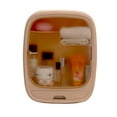 thumbnail image 1 of Armoire de Bain Ovale, Boîte de Rangement, Rangement, Porte à Fermeture Magnétique Semi-Transparente, Armoire de Salle de Bain, Résistante à l'Humidité, Portable, Résistante à la Rouille, Résistante aux Taches (Brun) Lot de 1, 1 of 4