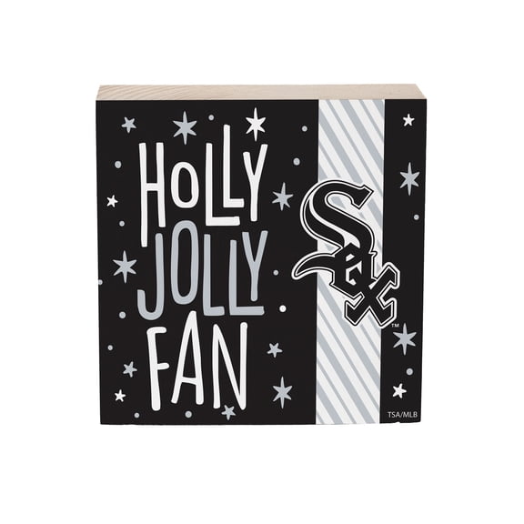 Chicago White Sox 6" Holiday Wood Plock Shelf Sign