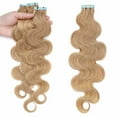 thumbnail image 6 of Benehair 100% Real Remy Human Hair Extensions Tape In Seamless Skin Weft Full Head Blonde Thick Body Wave Hair Thick 20 pcs 40pcs, 6 of 11
