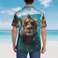 thumbnail image 4 of Pofeuu Hawaiian Swimming Lion Print Hawaiian Shirt for Men Sleeves Casual Button Down Summer Beach Dress Shirts T-Shirts,3X-Large, 4 of 7