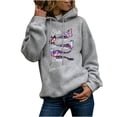 thumbnail image 3 of Fesfesfes Women Hooded Long Sleeve Butterfly Print Hooded Pocket Casual Sweatshirt Top Tops on, 3 of 7