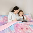 thumbnail image 5 of jejeloiu Kawaii Anime Girls Full Size Comforter Sets,Cartoon Princess Bedding Sets For Kids Reversible 3-Piece, 5 of 8
