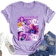 thumbnail image 1 of Pop cazadora para niña Round-Neck Printed Anime Trio Poster T Shirt （Purple）, 1 of 3