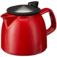 thumbnail image 2 of FORLIFE Bell Ceramic Teapot with Basket Infuser, 26-Ounce/770ml, Red, 2 of 3