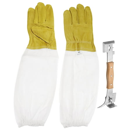 

Multifunction Beehive Cleaning Scraper XXL Sleeves Gloves Goatskin for Beekeeper