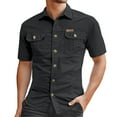 thumbnail image 2 of Kureaily Men's Fitted Casual Short Sleeve Button Up Shirts Lightweight Beach Tops with Pocket, 2 of 5