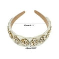 thumbnail image 2 of Unique Bargains 1 Pc Bling Rhinestone Headband for Women White Rhinestone Wide Edge Headband 5.12"x1.89", 2 of 7