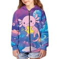 thumbnail image 2 of chaqlin Cute Axolotl Hoodies for Teen Girls Trendy Y2K Full-Zip Hoodie Winter Long Sleeve Zipper Sweatshirts Kids School Jacket with Pockets, 2 of 7