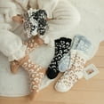 thumbnail image 3 of Janrevotw 1Pairs Fuzzy Socks for Women Warm Fluffy Socks Winter Slipper Socks Soft Cute Leopard Socks, 3 of 11