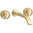 thumbnail image 3 of Kohler T23888-2MB Wall-Mount Bathroom Sink Faucet Spout with Ribbon Design, 1.2 GPM - Vibrant Brushed Moderne Brass, 3 of 7