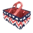 thumbnail image 2 of Bacati - Nursery Storage Caddy Mix N Match Ikat Chevron/Dots Navy/Red, 2 of 13