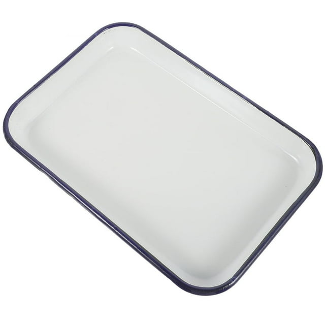 EIGTHTAILHousehold Enamel Baking Dish Rectangular Roasting Tin Multi-functional Baking Pan for Kitchen Use