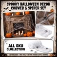 thumbnail image 7 of Halloween Web Decorations with 50 Small Spiders, Stretchy-Cobwebs for Party Decor, Indoor Outdoor Props for Festivals, 1Pack Spider Web #D, 7 of 7