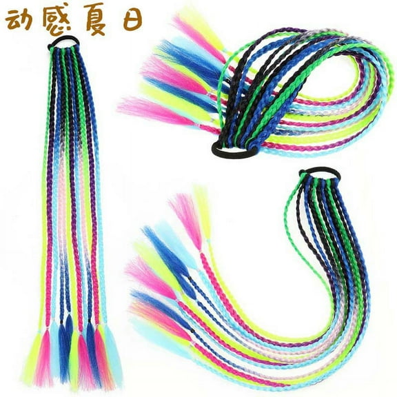 Nvzi -b 2Pcs Dirty Ponytail Wigs for Braided Ponytail Band Colored Hair Extensions for Hairpiece Wig with Bands Wigs Dreadlock Wig Colored Wig Color Wigs High Temperature Wire，F