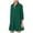 Green, variant on Women's Solid Long Sleeve Shirt Dress - Ruffled Hem, Turn Down Collar, Casual/Office