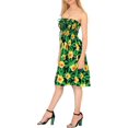 thumbnail image 2 of LA LEELA Women's Summer Boho Halter Smocked Mini Flowy Beach Dress Tube Top Strapless Dresses for Women One Size Black, Floral, 2 of 3