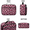 thumbnail image 3 of Pink and Black Leopard Print Pattern Insulated Lunch Bag Teens,Bento School Lunch Bag for Teens for Work,Picnic or Travel 10.6x7.7x4.3 Inches,12 Can Capacity, 3 of 6