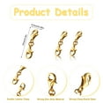 thumbnail image 4 of Sekonow 60Pcs Double Lobster Clasps, Double Claw Connector, Small Necklace Bracelet Extenders, Necklace Shortener Clasp Bracelet Extension Clasp, Gold, 4 of 7