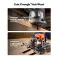 thumbnail image 3 of KFFKFF Wood Router, 1 HP 710W, Variable Speed Palm Router Tool with 1/4 in Collet, Compact Edge Wood Trimmer with Fixed, Plunge & Tilt Base, Soft Start, 3 of 9