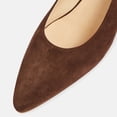 thumbnail image 4 of FSJ Women Comfortable Sturdy kitten Low Heels Pumps Slip On Almond Closed Toe Office Work Wedding Casual Dressy Shoes Size 15 Brown, 4 of 4