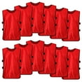 thumbnail image 1 of TOPTIE Gilets de Match de Soccer (Lot de 12) Maillot de Sport pour Jeunes Adulte-Rouge-Enfant, 1 of 7