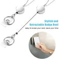 thumbnail image 4 of Retractable Badge Reel Lanyard with 2 Pieces ID Holder for Women,  Fashion Beaded Chain Premium Stainless Steel Lanyard Necklace Water Resistant Name Badge Holder, 4 of 10