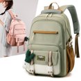 thumbnail image 4 of Trendy College-Style Large-Capacity Nylon Backpack with Adjustable Straps, Multiple Pockets (Front, Side, Main, Rear) for School & Travel - Lightweight, Wear-Resistant, 47x29x21CM - Includes Green, 4 of 6