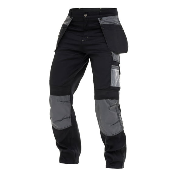 Skylinewears Men Utility Work Pants Cordura Safety Trouser Cargo Knee Reinforced Heavy Duty Pants Black W38-L30