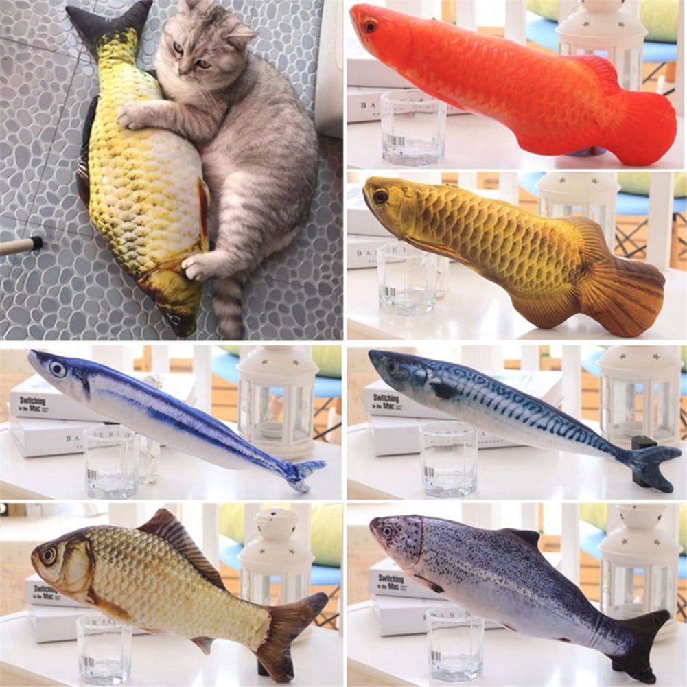 Cat Play Fish Shape Mint Catnip Chewing Gifts Interactive Scratch Toy Cute 