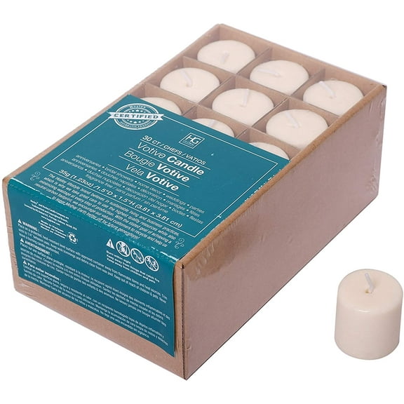 Hosley Set of 30, Ivory Unscented Votive Candles