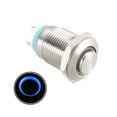 thumbnail image 4 of Interruptor de botón metálico momentáneo Uxcell Cabeza alta 12mm Diámetro de montaje 1NO Luz LED azul 24V, 4 of 5