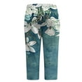 thumbnail image 3 of CLOOCL Retro Pants Women Magnolia Flower Print Loose Casual Pockets Trousers Oversized, 3 of 6