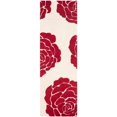 thumbnail image 2 of Safavieh Cambridge Collection CAM782I Handmade Moroccan Geometric Ivory and Red Premium Wool Area Rug (6' x 9'), 2 of 10