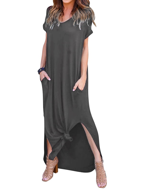 black plain maxi dress