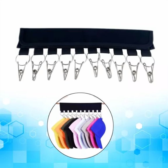 Hat Rack For Baseball Caps Organizer For Closet With 10 Hat Storage Clips