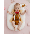 thumbnail image 4 of Miaouyo 0-18 Months Infant Baby Girl Christmas Fall Rompers Gingerbread Man Flying Sleeve Romper Dress Bow Headband Set for Holiday Daily Wear, 4 of 9