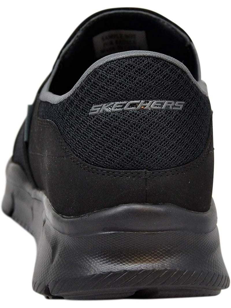 Skechers Men's Equalizer Slip-On Sneaker, Black/Charcoal, 9 W US - Walmart.com