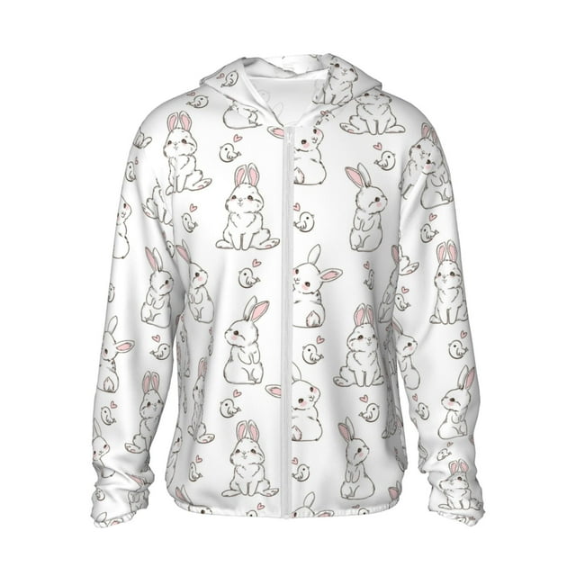 Balery Bunny And Bird Sudadera ligera de manga larga con capucha y protección solar UPF 50+ para hombre y mujer, ideal para pesca y running-Medium