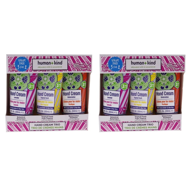 Kit de crema de manos Human+Kind Hand Cream Trio, unisex, kit de 3 piezas