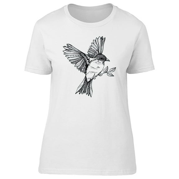 Flying Garden Bird B&W Tee Women's -Image by Shutterstock