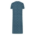 thumbnail image 5 of SMihono Women's Zipper Robe Short Sleeve Polka Dot Housecoats Full Length House Dress Loungewear Long Nightgown with Pockets Blue XL, 5 of 7