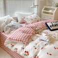 thumbnail image 5 of Cute Cherry Duvet Cover Set with Pillowcase Ins Style No Filler Flat Sheet Floral Boys Girls Queen Full Size Home Bedding Kit, 5 of 5