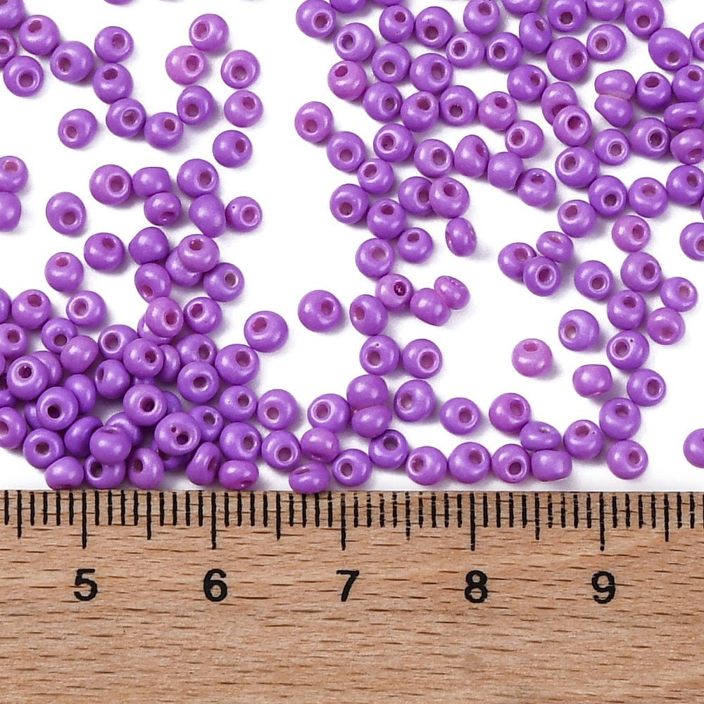 1pound 8/0 Baking Paint Glass Seed Beads Round Hole Teardrop Dark Orchid 3x2mm Hole: 1mm about 18750pcs/pound