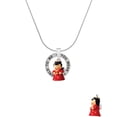 thumbnail image 2 of Delight Jewelry Resin Red Angel Holding Star Silver-tone You Mean the World to Me Ring Necklace, 18", 2 of 4
