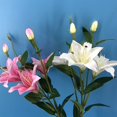 thumbnail image 1 of 6 Heads/Branch Easter Vivid Artificial Lily Flower Branch Home Wedding Party Decor, 1 of 8