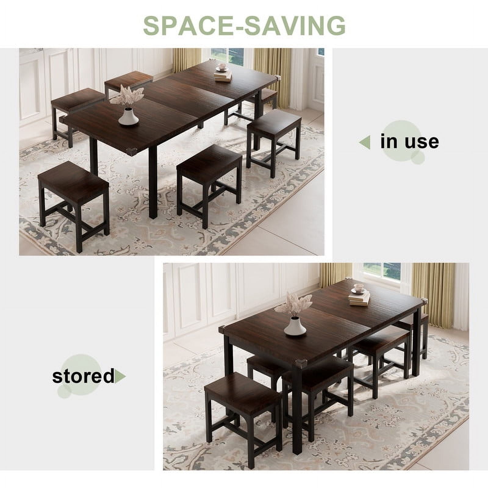 Many テーブル用品 iPormis Dining Table Set, 7-Piece Extendable Table from 63
