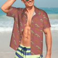 thumbnail image 5 of KLL Men's Hawaiian Shirt Short Sleeve Button Down Beach Shirts-Leopard Print, 5 of 5