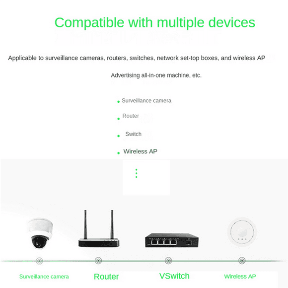 2X 4Port Gigabit POE Extender 100/1000M Network Switch Extender IEEE802.3Af/At Plug&Play for PoE Switch NVR IP Camera AP