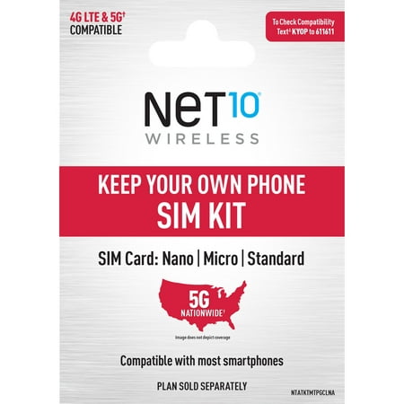 NET10 Wireless Keep Your Own Phone Mini SIM Pack Universal Tri-punch Bundle