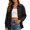 Black, variant on Women's Casual Button Down Shirt with Double Front Pockets Collared Blouse